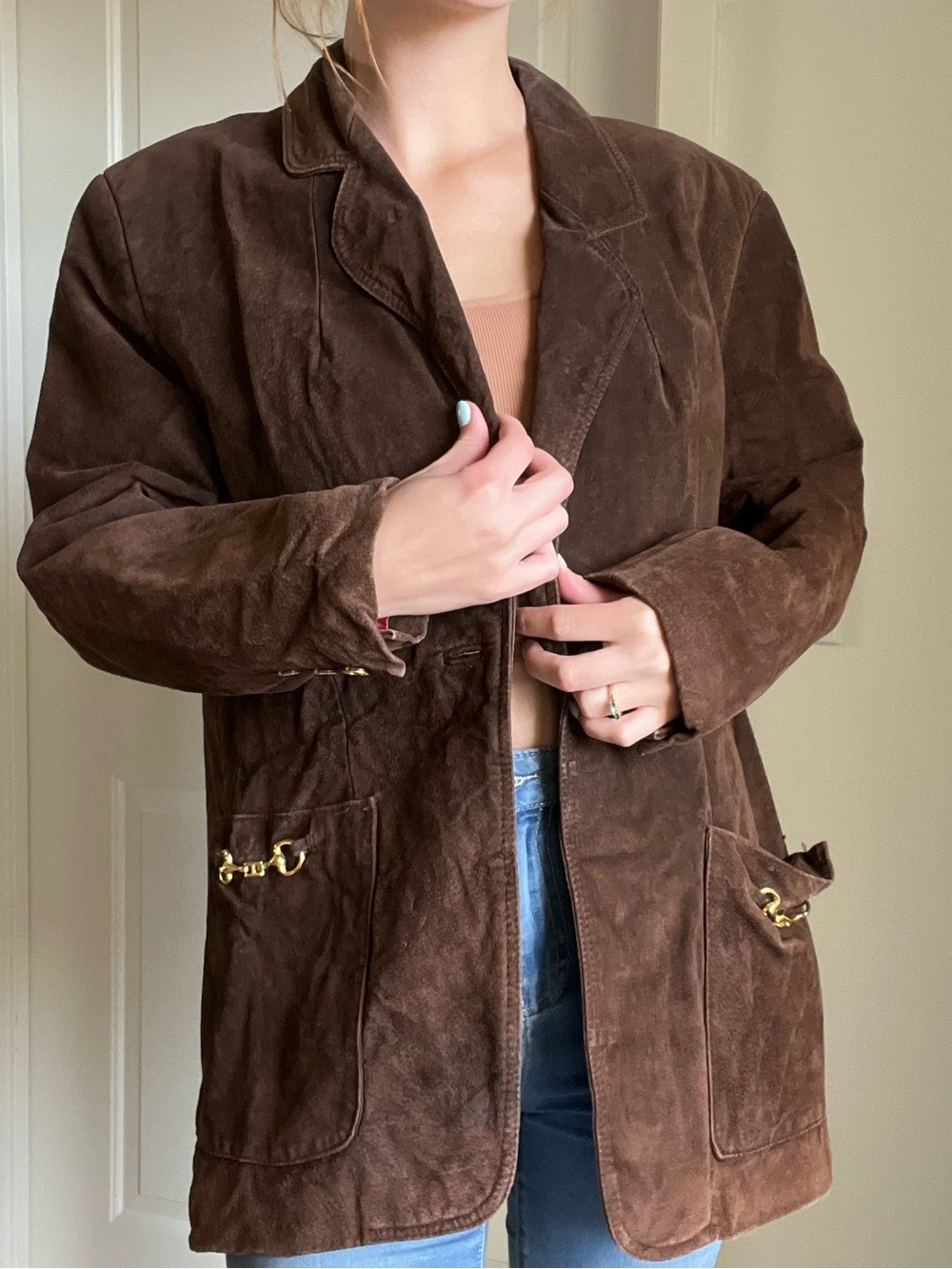 J Percy for Marvin Richard’s Brown Suede Women’s Blazer Jacket coat